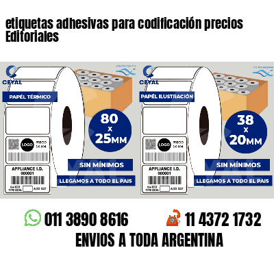 etiquetas adhesivas para codificación precios Editoriales