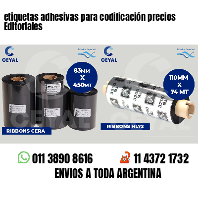 etiquetas adhesivas para codificación precios Editoriales