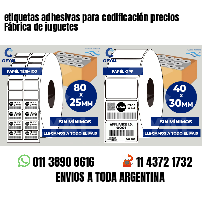 etiquetas adhesivas para codificación precios Fábrica de juguetes