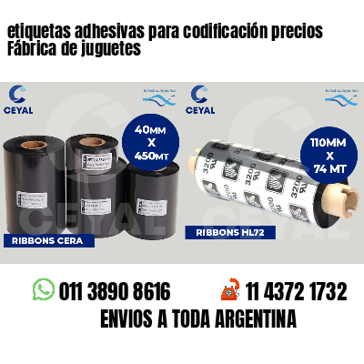 etiquetas adhesivas para codificación precios Fábrica de juguetes