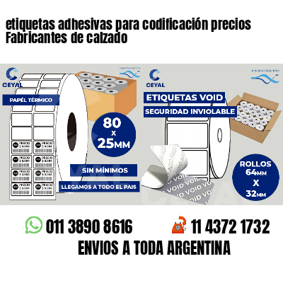 etiquetas adhesivas para codificación precios Fabricantes de calzado