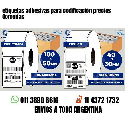 etiquetas adhesivas para codificación precios Gomerías