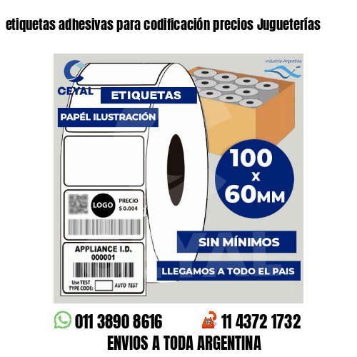etiquetas adhesivas para codificación precios Jugueterías