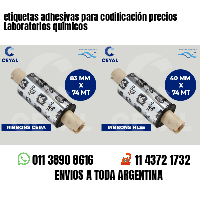 etiquetas adhesivas para codificación precios Laboratorios químicos