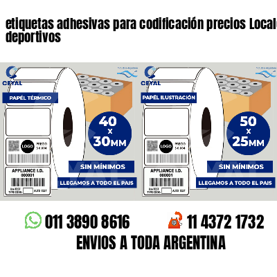 etiquetas adhesivas para codificación precios Locales deportivos