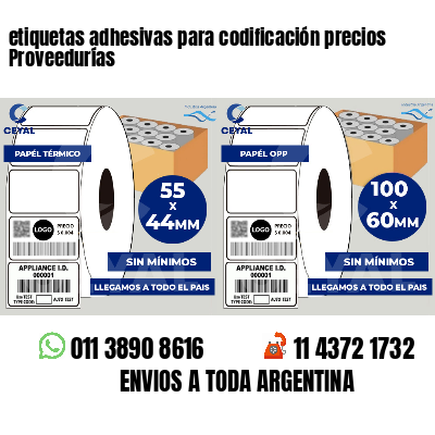 etiquetas adhesivas para codificación precios Proveedurías