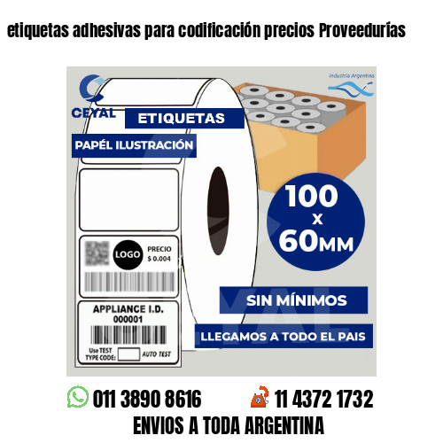 etiquetas adhesivas para codificación precios Proveedurías