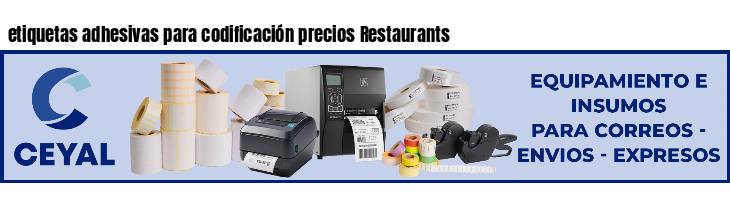 etiquetas adhesivas para codificación precios Restaurants