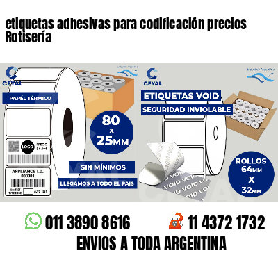 etiquetas adhesivas para codificación precios Rotisería