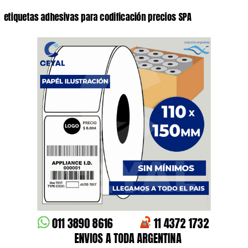 etiquetas adhesivas para codificación precios SPA
