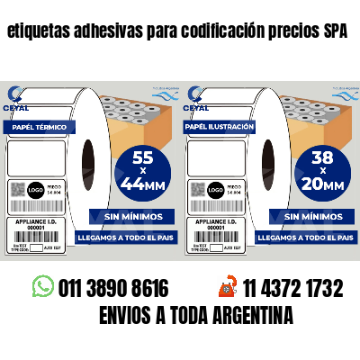 etiquetas adhesivas para codificación precios SPA