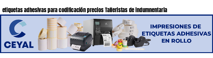 etiquetas adhesivas para codificación precios Talleristas de indumnentaria