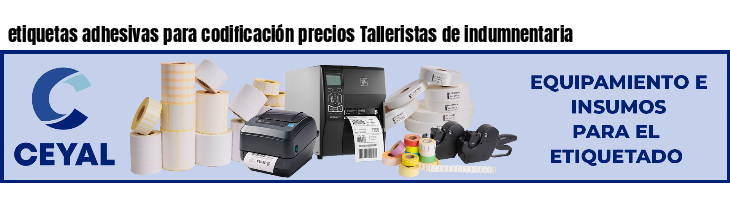etiquetas adhesivas para codificación precios Talleristas de indumnentaria