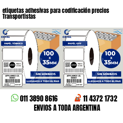 etiquetas adhesivas para codificación precios Transportistas
