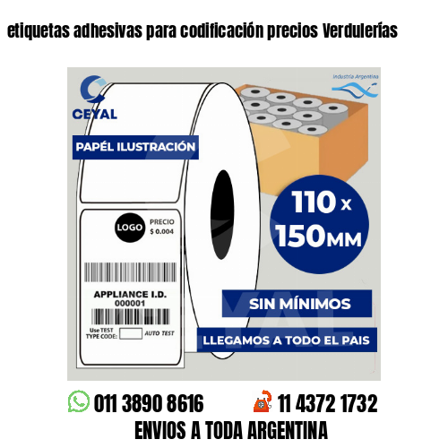 etiquetas adhesivas para codificación precios Verdulerías