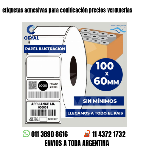etiquetas adhesivas para codificación precios Verdulerías