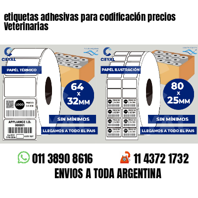 etiquetas adhesivas para codificación precios Veterinarias
