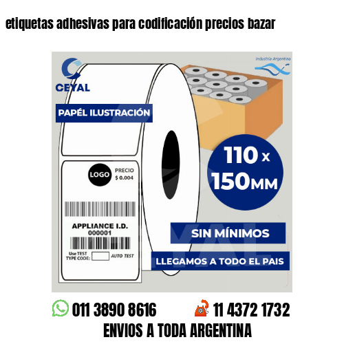 etiquetas adhesivas para codificación precios bazar
