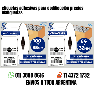etiquetas adhesivas para codificación precios blanquerías