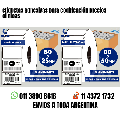 etiquetas adhesivas para codificación precios clinicas