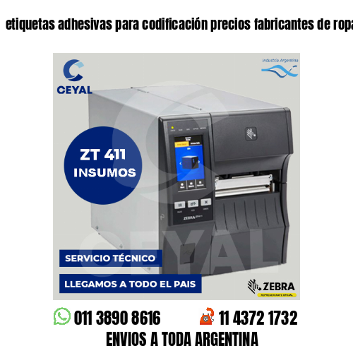 etiquetas adhesivas para codificación precios fabricantes de ropa