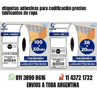 etiquetas adhesivas para codificación precios fabricantes de ropa