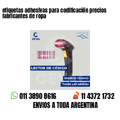 etiquetas adhesivas para codificación precios fabricantes de ropa