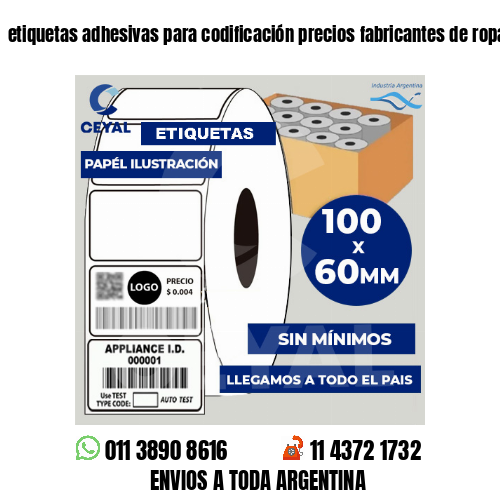 etiquetas adhesivas para codificación precios fabricantes de ropa