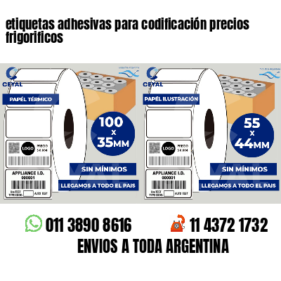 etiquetas adhesivas para codificación precios frigorificos