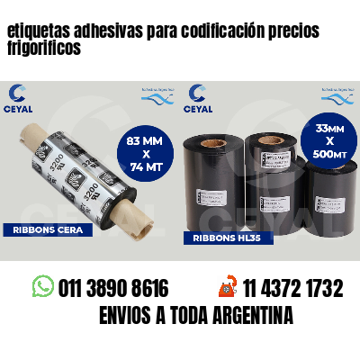 etiquetas adhesivas para codificación precios frigorificos