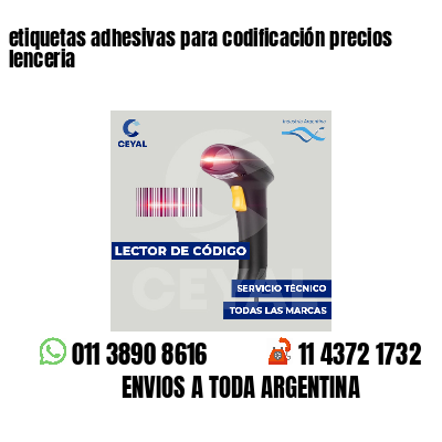 etiquetas adhesivas para codificación precios lenceria