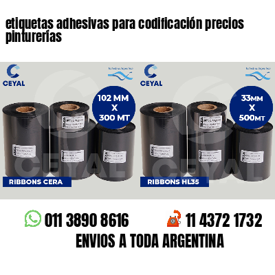 etiquetas adhesivas para codificación precios pinturerías