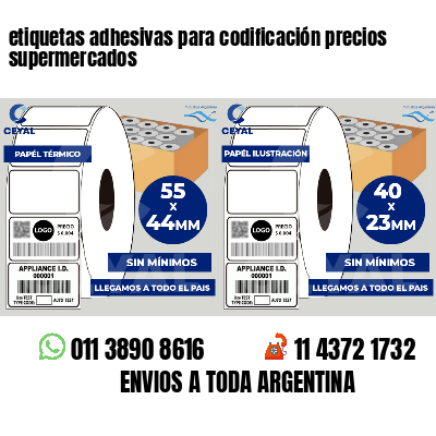etiquetas adhesivas para codificación precios supermercados