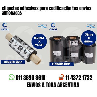 etiquetas adhesivas para codificación tus envíos almohadas