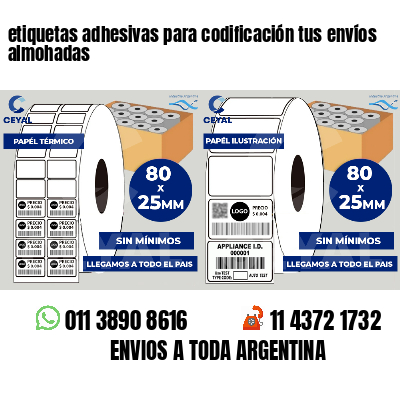 etiquetas adhesivas para codificación tus envíos almohadas
