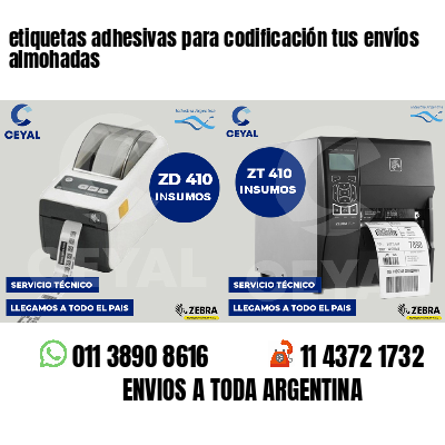 etiquetas adhesivas para codificación tus envíos almohadas