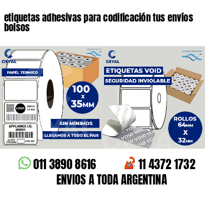 etiquetas adhesivas para codificación tus envíos bolsos