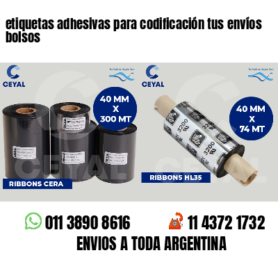 etiquetas adhesivas para codificación tus envíos bolsos