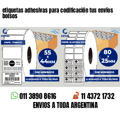 etiquetas adhesivas para codificación tus envíos bolsos