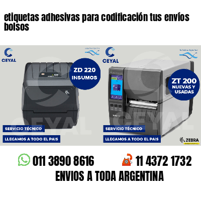 etiquetas adhesivas para codificación tus envíos bolsos
