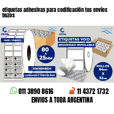 etiquetas adhesivas para codificación tus envíos buzos