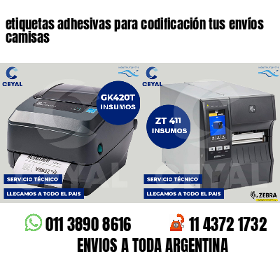 etiquetas adhesivas para codificación tus envíos camisas