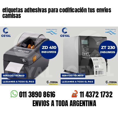 etiquetas adhesivas para codificación tus envíos camisas