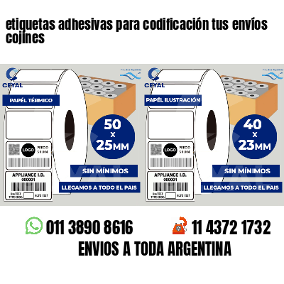 etiquetas adhesivas para codificación tus envíos cojines