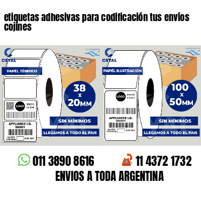etiquetas adhesivas para codificación tus envíos cojines