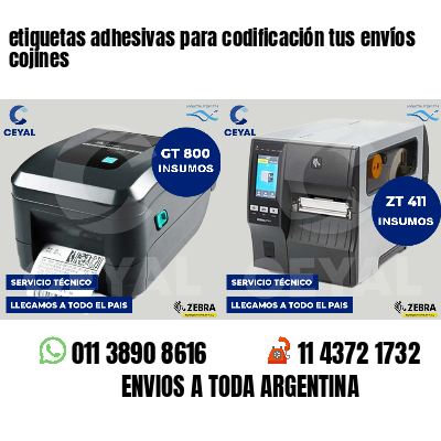 etiquetas adhesivas para codificación tus envíos cojines