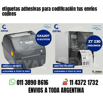 etiquetas adhesivas para codificación tus envíos cojines