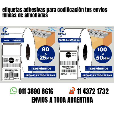 etiquetas adhesivas para codificación tus envíos fundas de almohadas