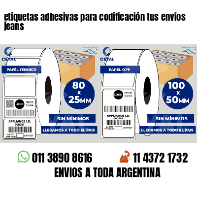 etiquetas adhesivas para codificación tus envíos jeans