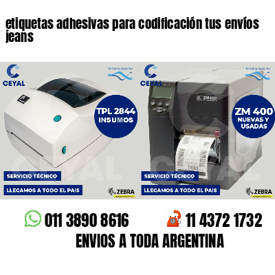 etiquetas adhesivas para codificación tus envíos jeans